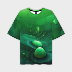 Мужская футболка oversize 3D Зеленые выпуклые шары текстура