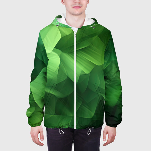 Мужская куртка 3D Green lighting  background, цвет 3D печать - фото 4
