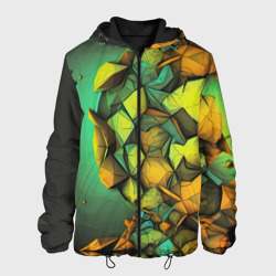 Мужская куртка 3D Зеленая  объемная абстракция