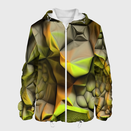 Мужская куртка 3D Зеленая объемная космическая текстура, цвет 3D печать