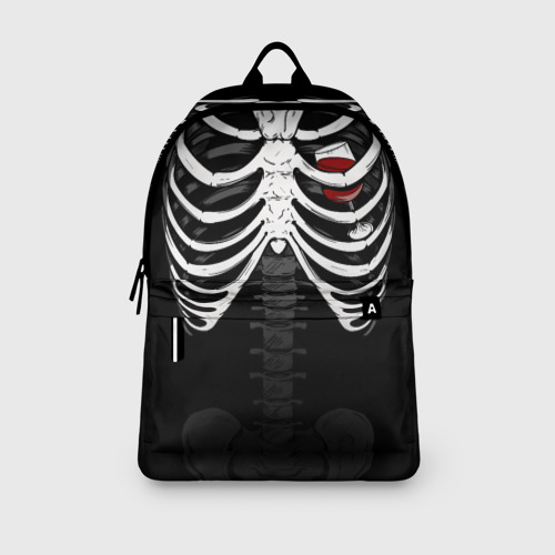 Рюкзак 3D с принтом Скелет: ребра с винишком, вид сбоку #3