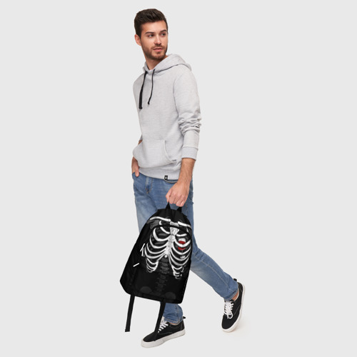 Рюкзак 3D с принтом Скелет: ребра с винишком, фото #5