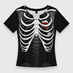 Женская футболка 3D Slim Скелет: ребра с винишком