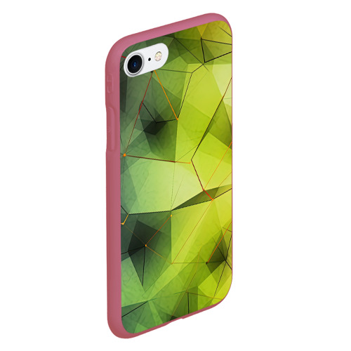 Чехол для iPhone 7/8 матовый с принтом Зеленая текстура  объемная, вид сбоку #3