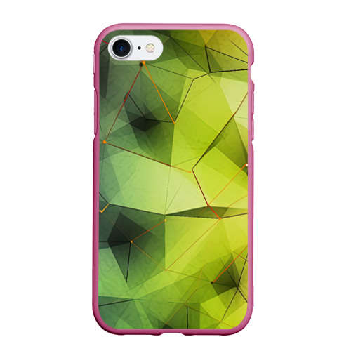 Чехол для iPhone 7/8 матовый с принтом Зеленая текстура  объемная, вид спереди #2