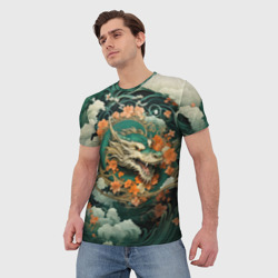 Мужская футболка 3D Облачный дракон Irezumi - фото 2