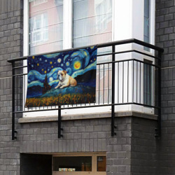 Флаг-баннер Английский бульдог в стиле Ван Гога - фото 2
