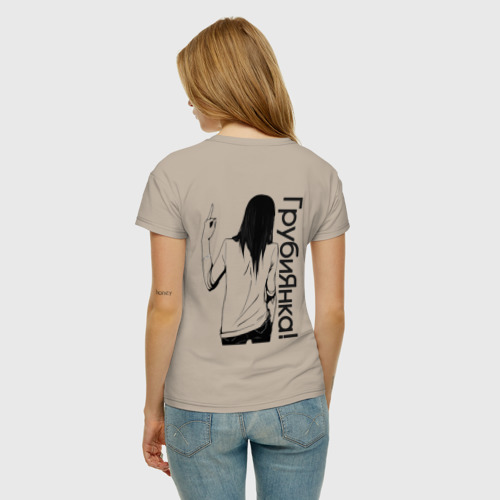 Женская футболка хлопок ГрубиЯнка, цвет миндальный - фото 4