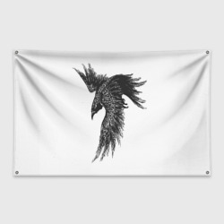 Флаг-баннер Чёрный ворон с рунами