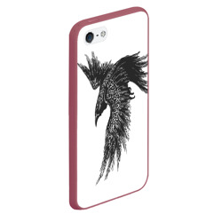 Чехол для iPhone 5/5S матовый Чёрный ворон с рунами - фото 2