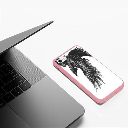 Чехол для iPhone 6/6S матовый с принтом Чёрный ворон с рунами, фото #5