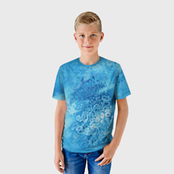 Детская футболка 3D Голубые капли акварели - фото 2
