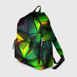 Рюкзак 3D Зеленые абстрактные  треугольники