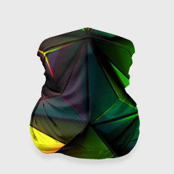 Бандана-труба 3D Зеленые абстрактные  треугольники