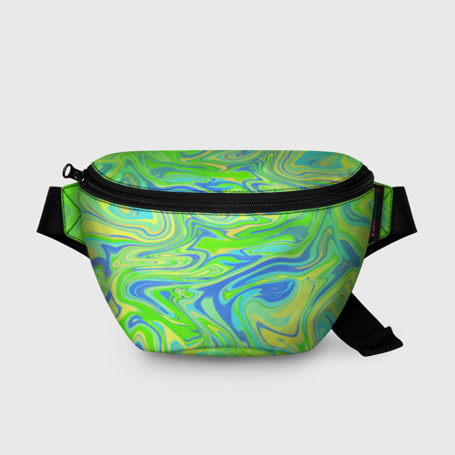Поясная сумка 3D с принтом Неоновая абстракция волны, вид спереди #2