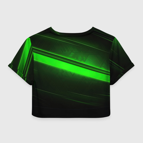 Женская футболка Crop-top 3D Juventus green line, цвет 3D печать - фото 2