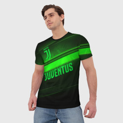 Мужская футболка 3D Juventus green line - фото 2