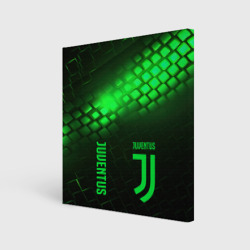 Холст квадратный Juventus green  logo neon