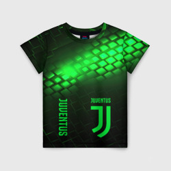 Детская футболка 3D Juventus green  logo neon