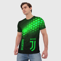 Мужская футболка 3D Juventus green  logo neon - фото 2