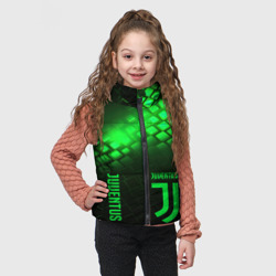 Детский жилет утепленный 3D Juventus green  logo neon - фото 2