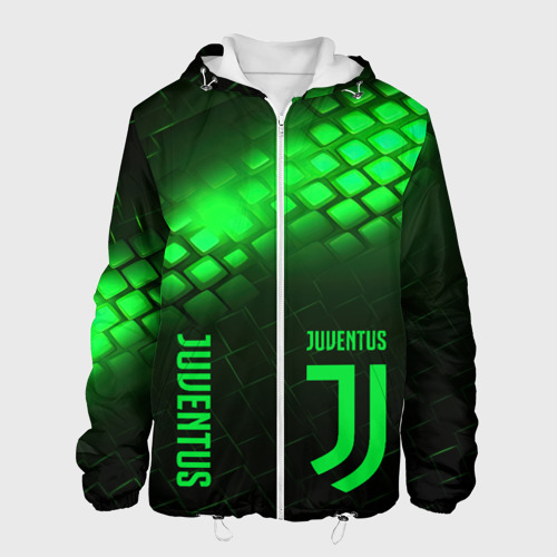 Мужская куртка 3D Juventus green  logo neon, цвет 3D печать