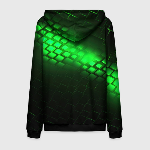 Мужская толстовка 3D на молнии Juventus green  logo neon, цвет черный - фото 2