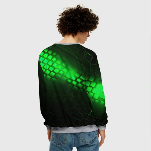 Мужской свитшот 3D Juventus green  logo neon, цвет меланж - фото 4