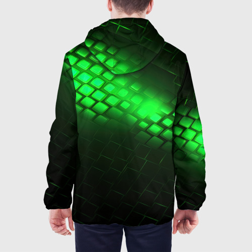 Мужская куртка 3D Juventus green  logo neon, цвет 3D печать - фото 5