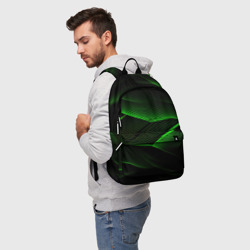 Рюкзак 3D Зеленые абстрактные  полосы - фото 2