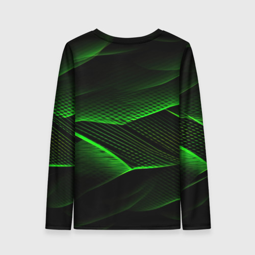 Женский лонгслив 3D CSGO green  abstract lines, цвет 3D печать - фото 2