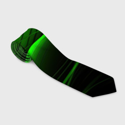 Галстук 3D Green  lines  black backgrouns