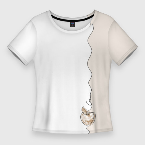 Женская футболка 3D Slim Сочное яблоко, цвет 3D печать