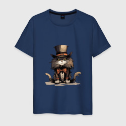 Хмурый мейн-кун в стиле детской иллюстрации – Мужская футболка хлопок с принтом купить со скидкой в -20%