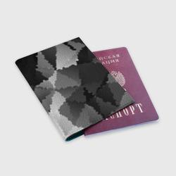Обложка для паспорта матовая кожа Мозаичный узор в серых оттенках - фото 2