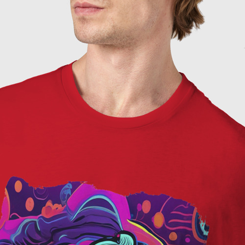 Мужская футболка хлопок Тыква Хэллоуин, цвет красный - фото 6