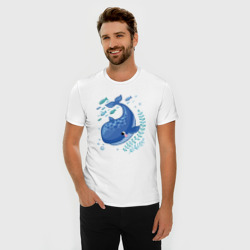 Мужская футболка хлопок Slim Blue whale - фото 2