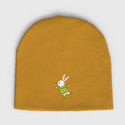 Женская шапка демисезонная Кролик на катке