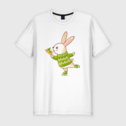Мужская футболка хлопок Slim Кролик на катке