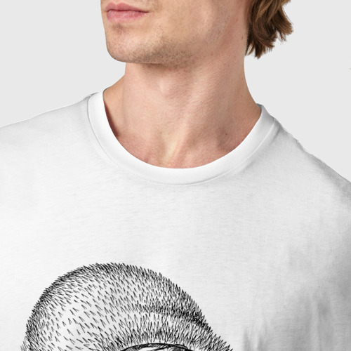 Мужская футболка хлопок с принтом Ежик хулиган, фото #4