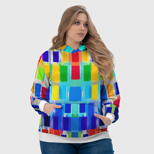 Женская толстовка 3D Colorful strips - pop art - Vogue, цвет 3D печать - фото 6