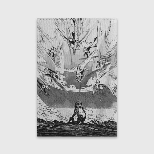 Обложка для паспорта матовая кожа Нападение ангелов - Евангелион, цвет бирюзовый - фото 2