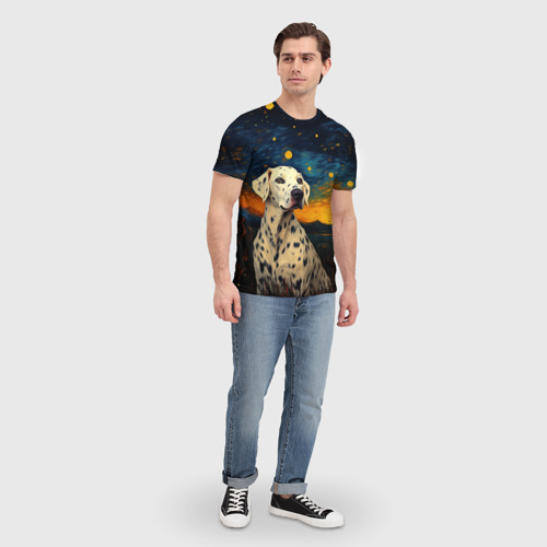 Мужская футболка 3D Далматин в стиле Ван Гога, цвет 3D печать - фото 5