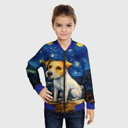 Детский бомбер 3D Джек рассел терьер в стиле Ван Гога - фото 2