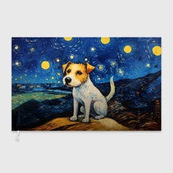 Флаг 3D Джек рассел терьер в стиле Ван Гога