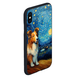 Чехол для iPhone XS Max матовый Колли в стиле Ван Гога - фото 2