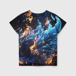 Детская футболка 3D Сounter-Strike в синем огне