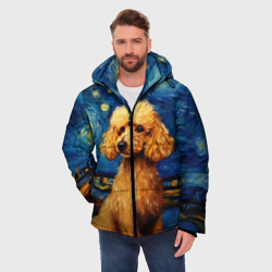 Мужская зимняя куртка 3D Пудель в стиле Ван Гога - фото 2