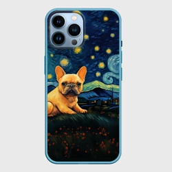 Чехол для iPhone 14 Pro Max Французский бульдог в стиле Ван Гога