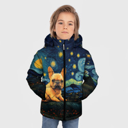 Зимняя куртка для мальчиков 3D Французский бульдог в стиле Ван Гога - фото 2